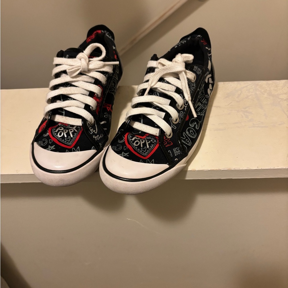 Coach Black and Red Patterned Sneakers - Picture 3 of 5